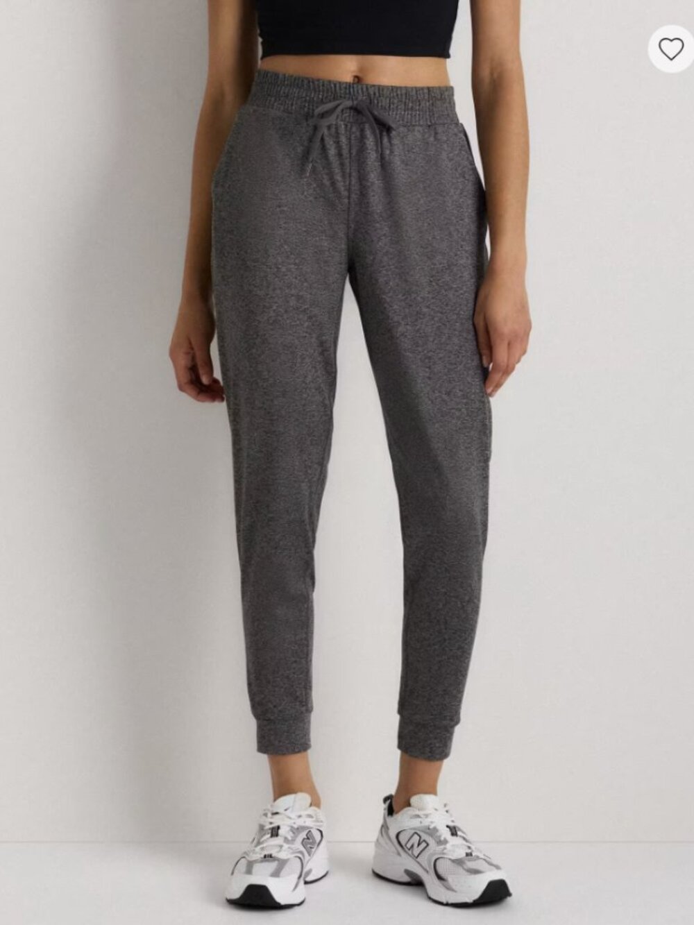 Quince Flowknit Mid Rise Joggers Heather Gray sz XS